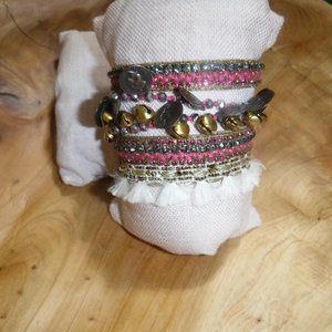 DEEPA GURNANI NEW Tawny Red Bali Tassel Bracelet